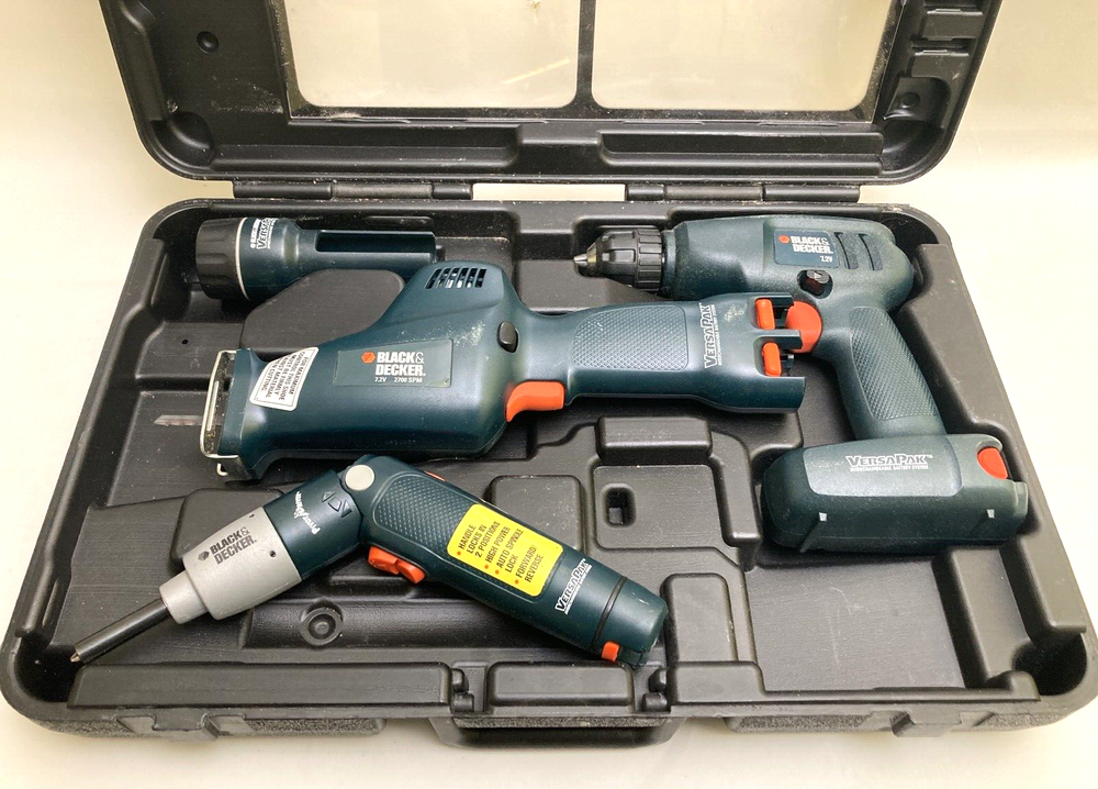 Black & Decker VersaPak 4 Piece Combo Tool Set With Case ( No Batteries/Charger)
