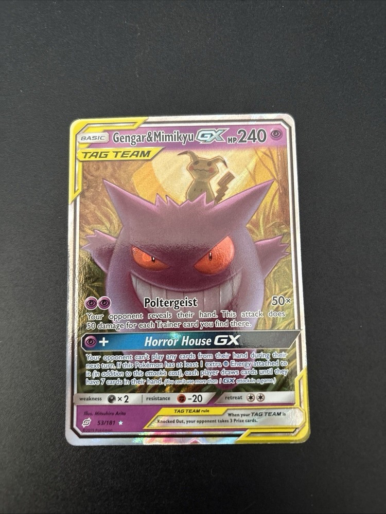 Gengar Mimikyu GX 53/181 Holo SM Team Up Pokemon Card