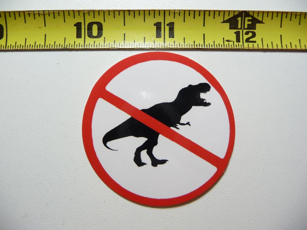 Prohibited Dinosaur Job Occupation Work Decal Sticker Ban