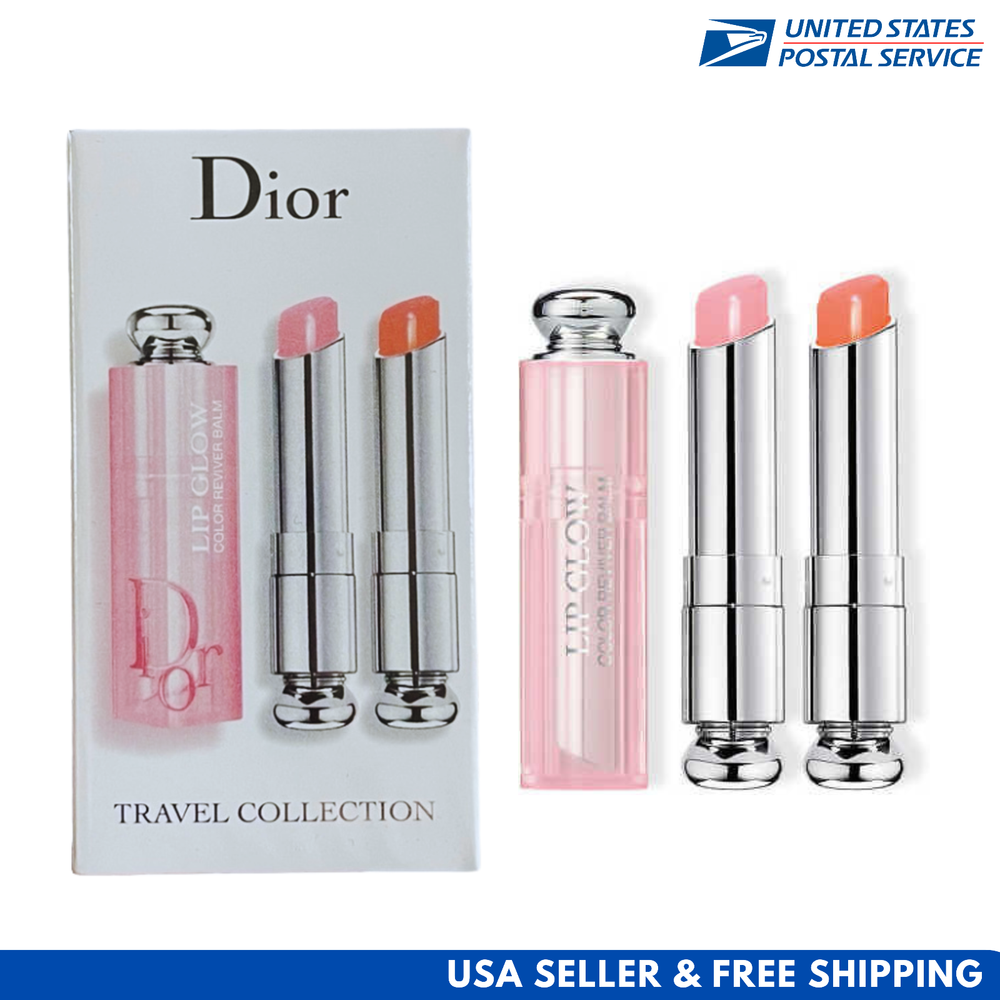 Dior Addict Lip Glow Reviver Duo in Pink 001 & Coral 004 Hydrating Lip Balm Gloss