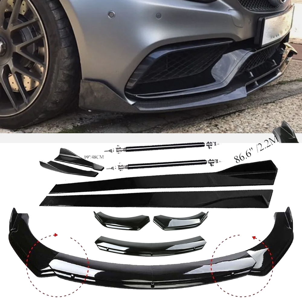 Mercedes C200 Front Bumper Lip Spoiler & Side Skirt Body Kit  