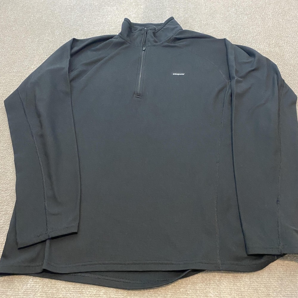 Patagonia Shirt Mens XL Black Quarter Zip Capilene Performance Baselayer