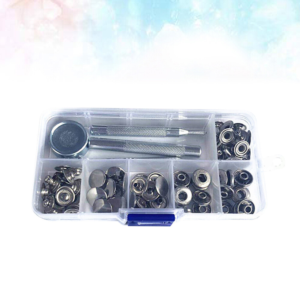 83 Pcs Long Snap Ring Pliers Button Kit Press Stud Fasteners