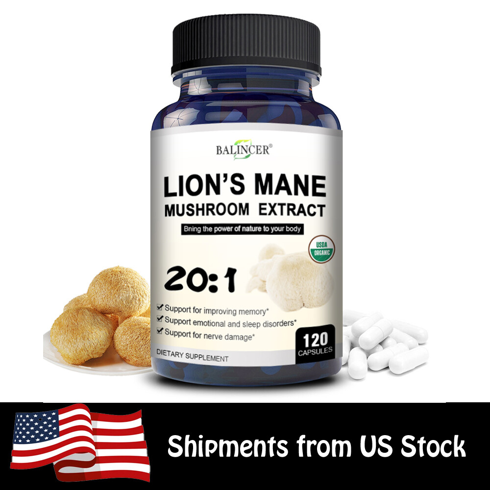 Lion’s Mane Extract Supplement Brain Health & Focus Support 120Caps