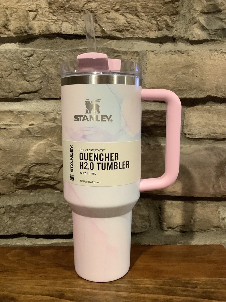 Stanley 40oz H2.0 Flowstate Quencher Tumbler Watercolor Tulle Pink EXCLUSIVE
