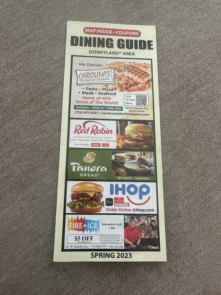 2023 Disneyland Dining Guide Map with Restaurant Coupons-image