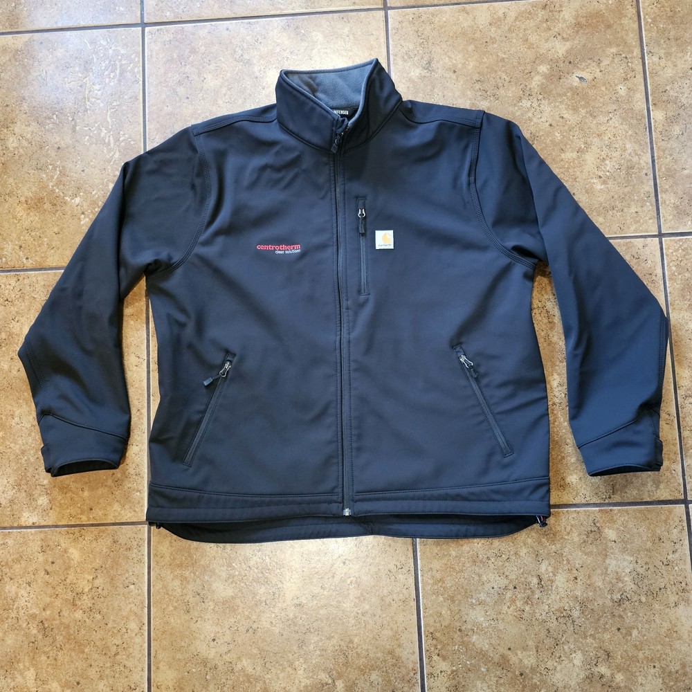Carhartt Relaxed Fit Black Fleece Jacket with Rain Defender Size 2XL Embroidered