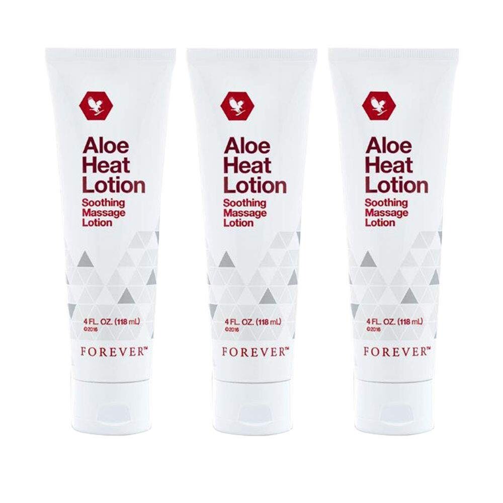 Forever Living Aloe Heat Lotion for Soothing Massage & Pain Relief (118ml x 3)