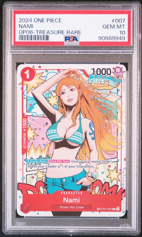 Nami One Piece 2024 OP06 Wings/Captain Treasure Rare English TR ST01-007 PSA 10