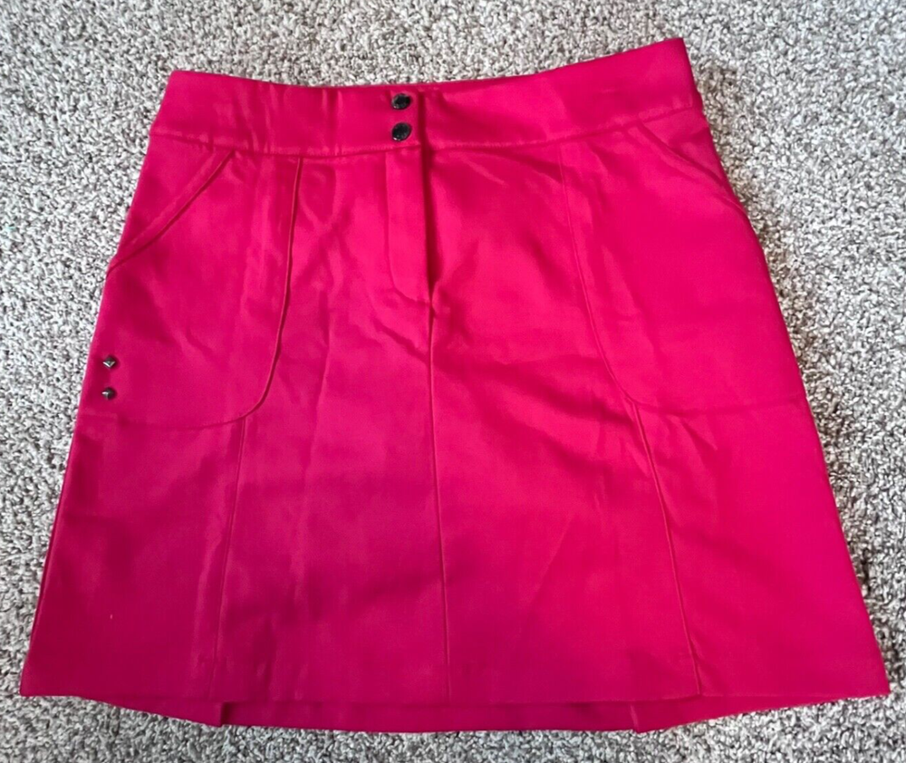 Women's Black Tail Red Athletic Skort with Stud Pockets Size 2 EUC