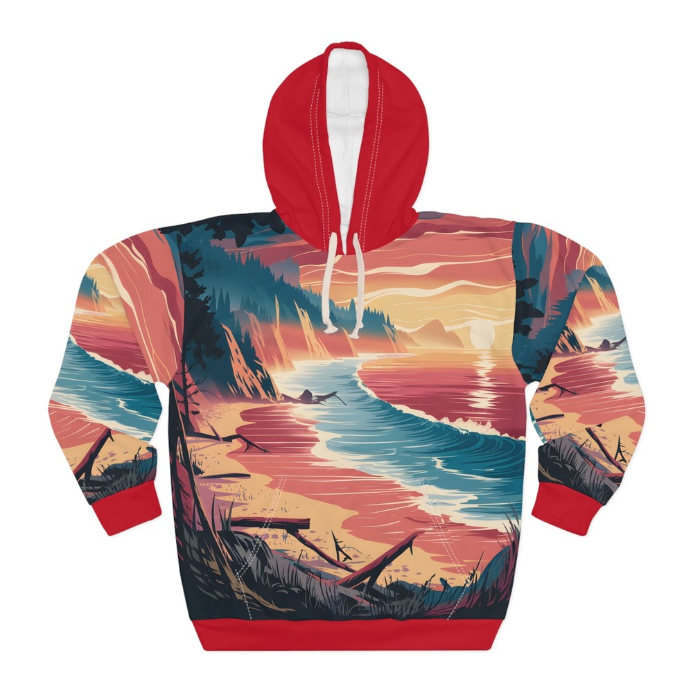 Sapphire Sunset All Over Print Pullover Hoodie Outdoor Travel Apparel Unisex