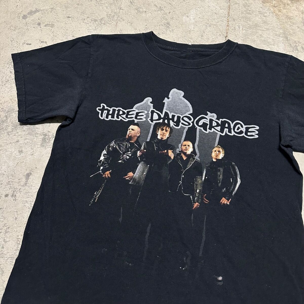 Three Days Grace Band Members Black T-Shirt Cotton Full Size-image