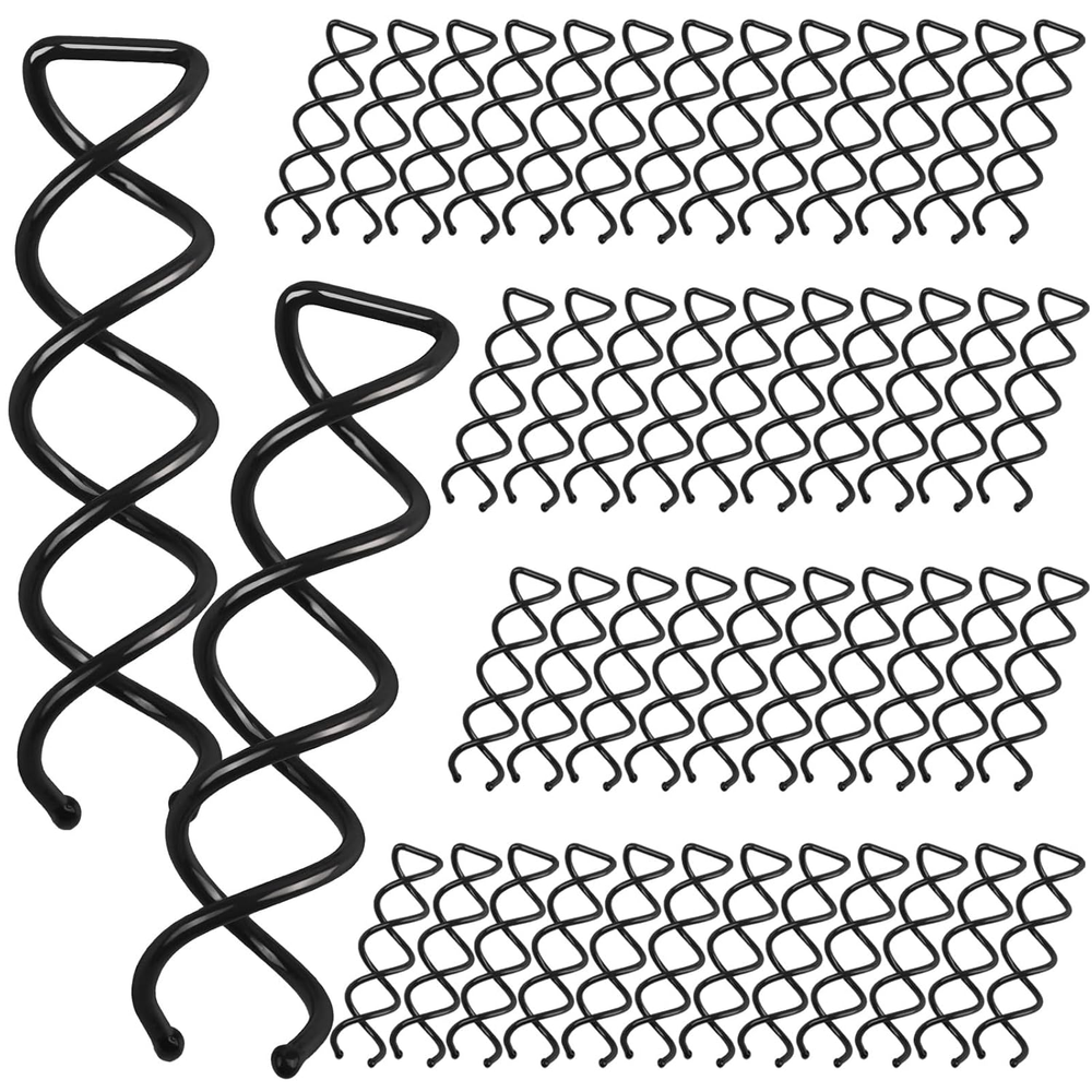 FANDAMEI 50PCS Spiral Hair Pins, Spin Pins Non-Scratch round Tips, Twist Screw H