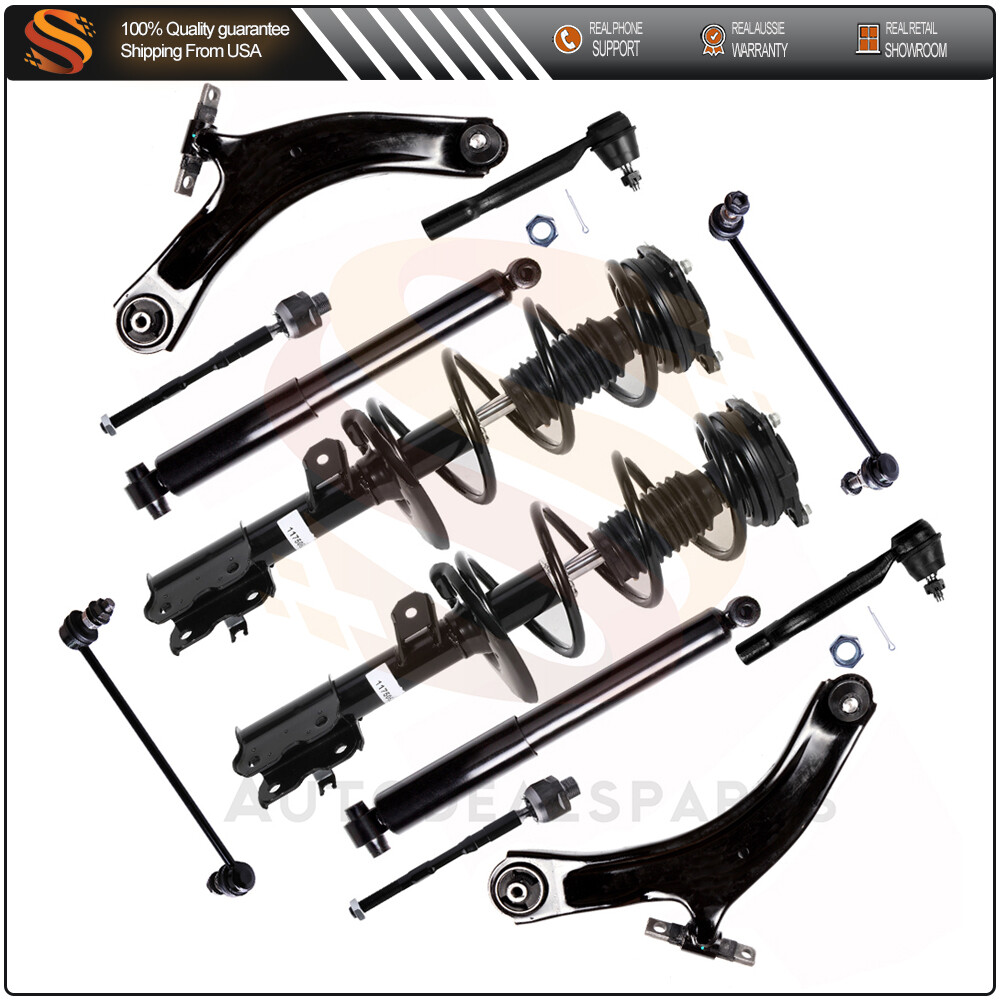 2008-2011 Nissan Rogue Front Suspension Kit with Shock Strut Control Arm & Tie Rod