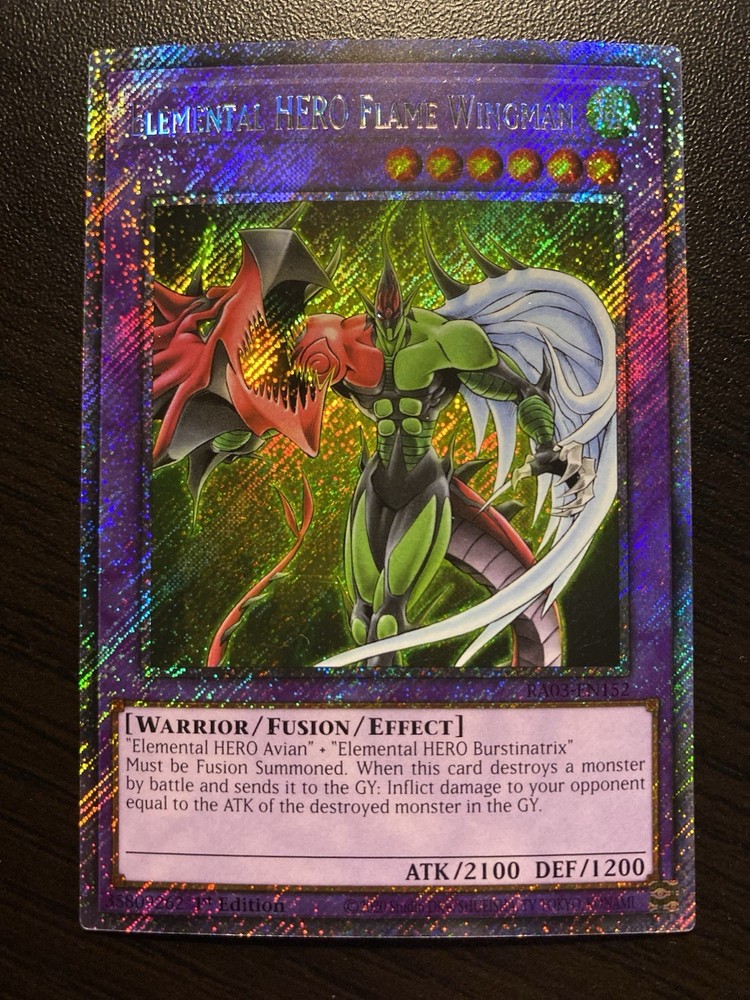 Elemental HERO Flame Wingman RA03-EN152 1st Edition Platinum Secret Rare Near Mint