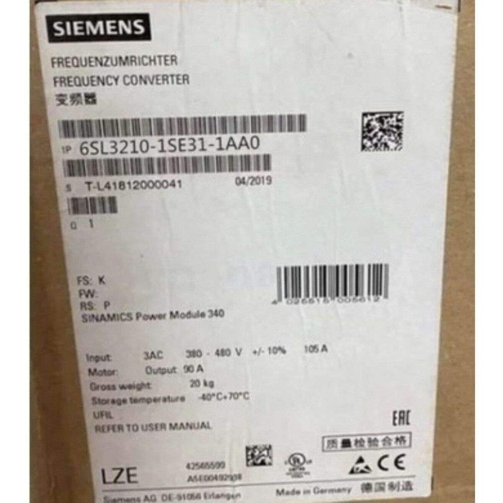 New Siemens 6SL3210-1SE31-1AA0 6SL3 210-1SE31-1AA0 1 Year Warranty Fast Shipping