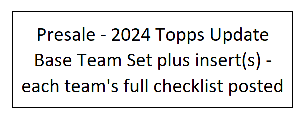PRESALE - 2024 Topps Update Team Sets plus Insert-image