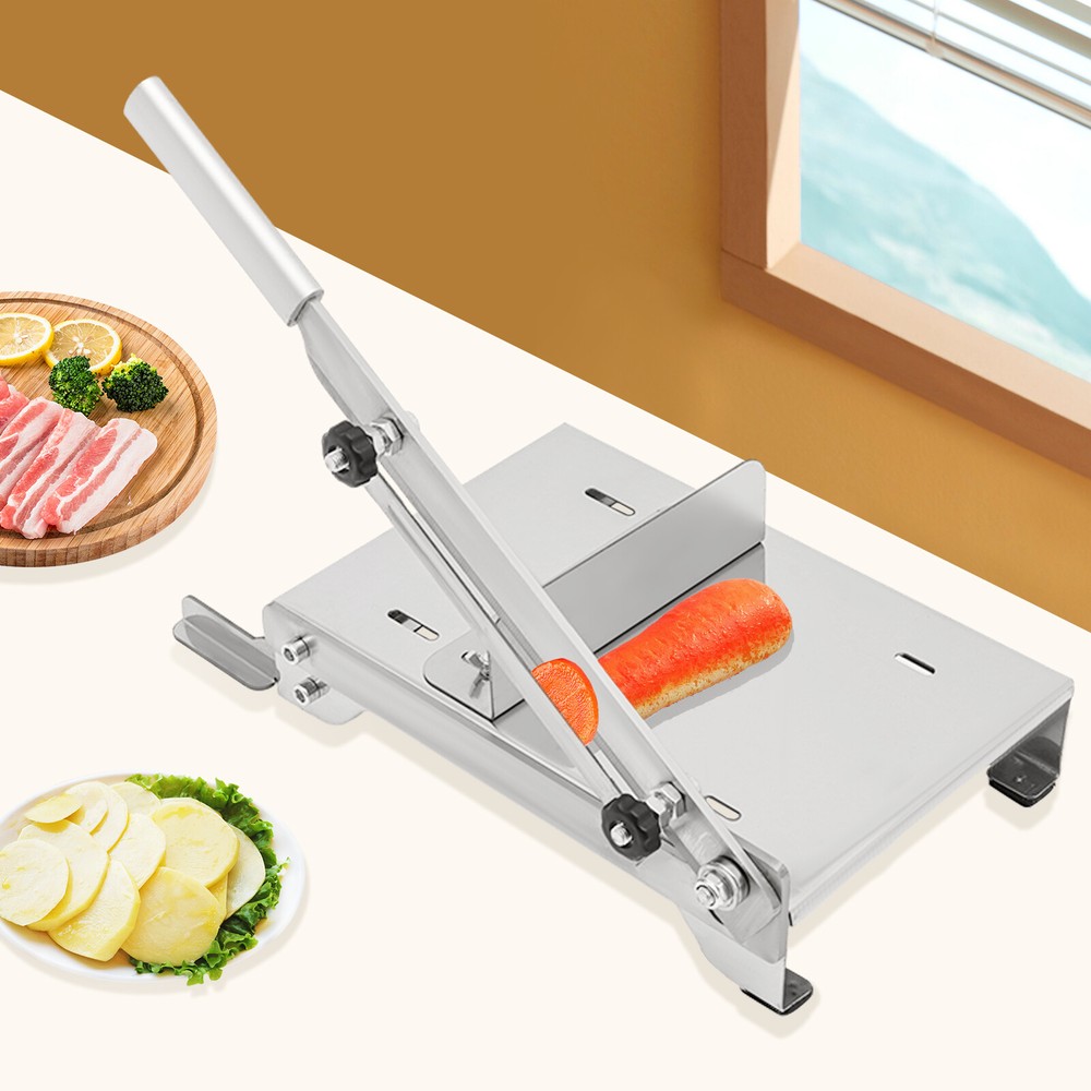 Stainless Steel Manual Meat Slicer Slicing Machine Frozen Meat Beef Bones Cutter