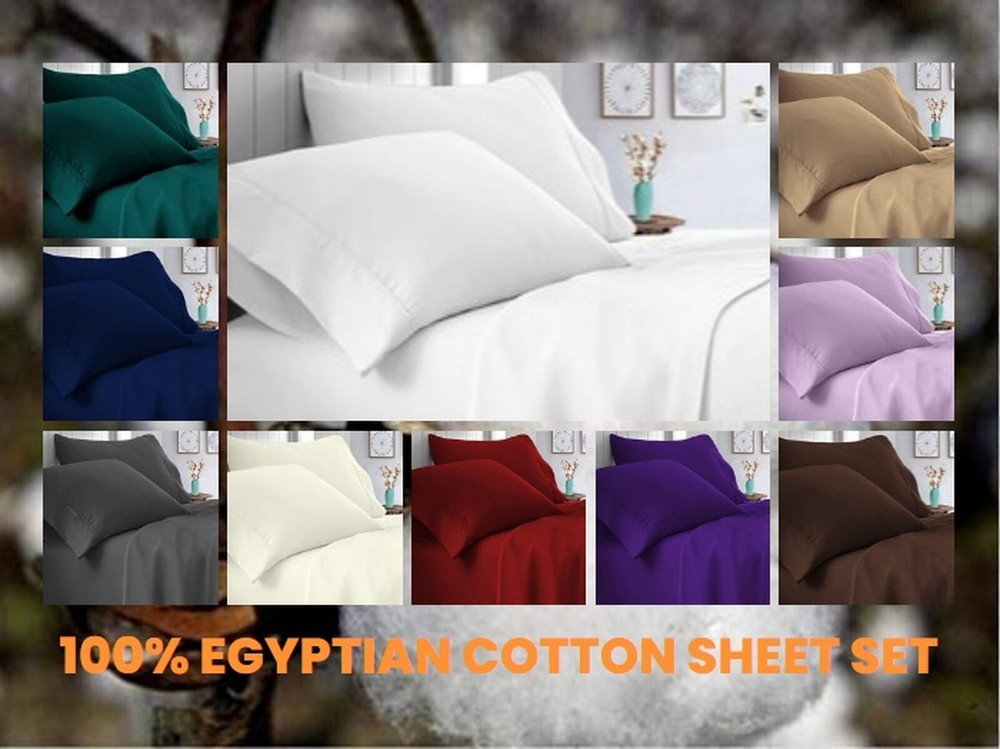 1200 Thread Count Bedding Sheet Set Solid Twin/Full/Queen/King/Cal King Size