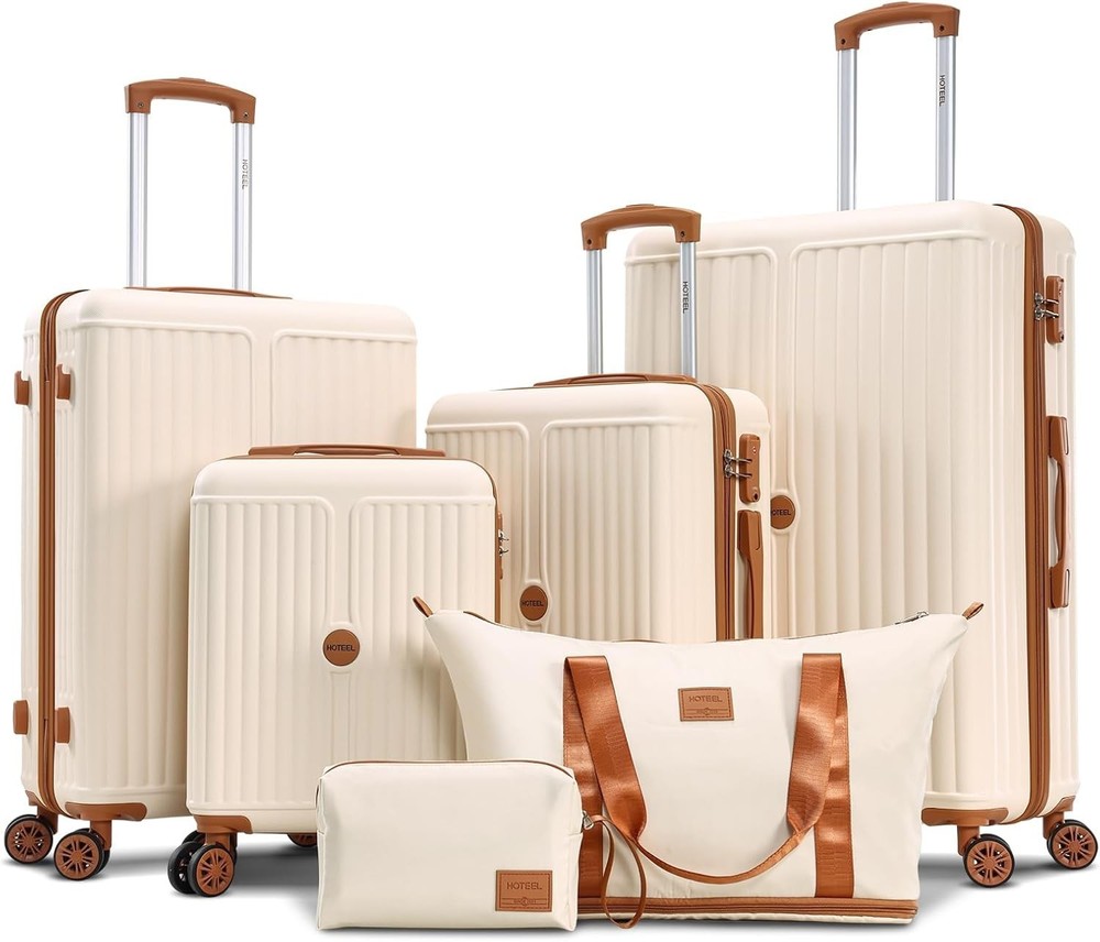 HOTEEL Luggage Set with Spinner Wheels Hardshell ABS+PC Suitcase Set for Travel