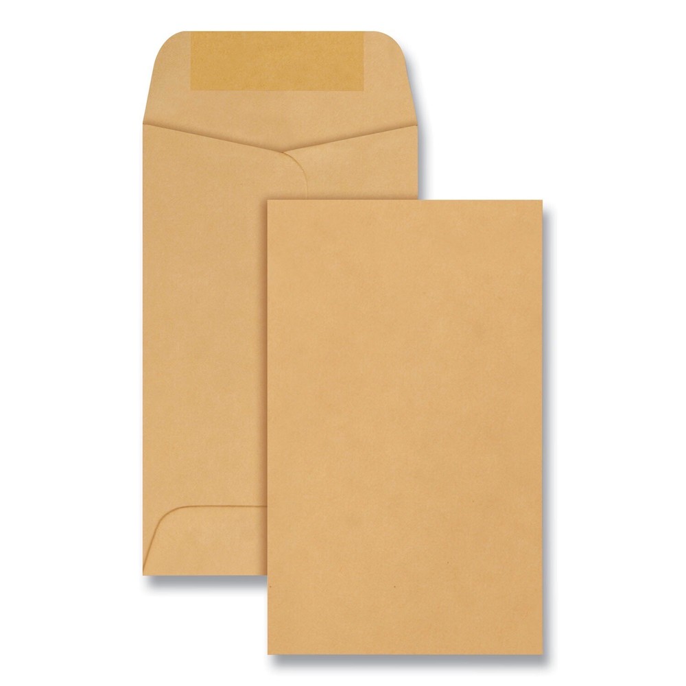 Quality Park #3 Coin and Small Parts Envelopes Gummed Brown Kraft 2.5x4.25 T8