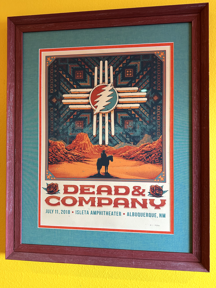 Framed Dead & Co 2018 Concert Poster from Isleta Amphitheater Albuquerque NM