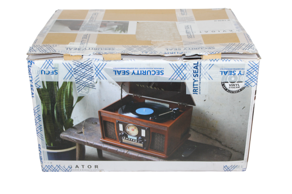 Victrola VTA-600B-MAH 8-in-1 Record Player Multimedia Center -Free Shipping.