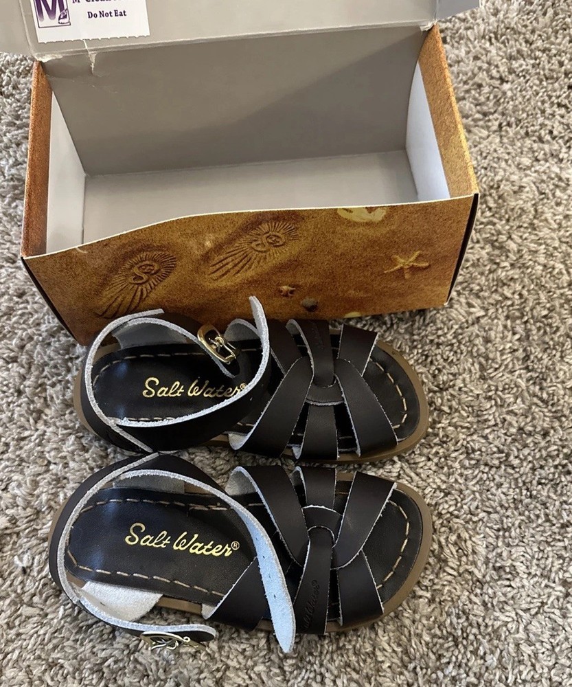 Infant Toddler Size 8 Brown Salt Water Sandals Style 882 Buckle Leather Shoes