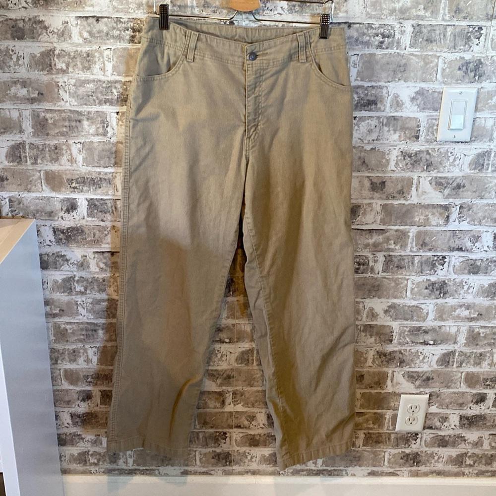 Levi’s tan corduroy weekend pants. Size 14. Multi- Pockets.  Straight leg.