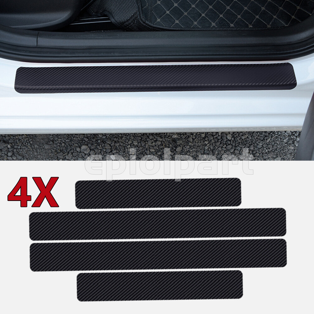 Car Interior Stickers Accessories Door Sill Scuff Cover Carbon Fiber Vinyl Wrap