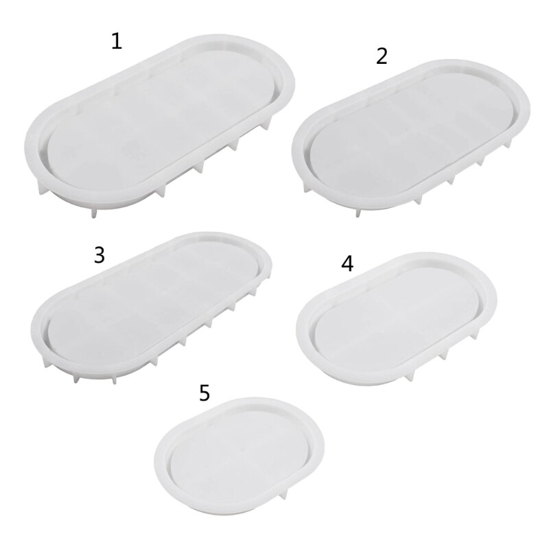 Oval Plate Coaster Silicone Mold DIY Epoxy Resin Molds Storage Tray Home Decor