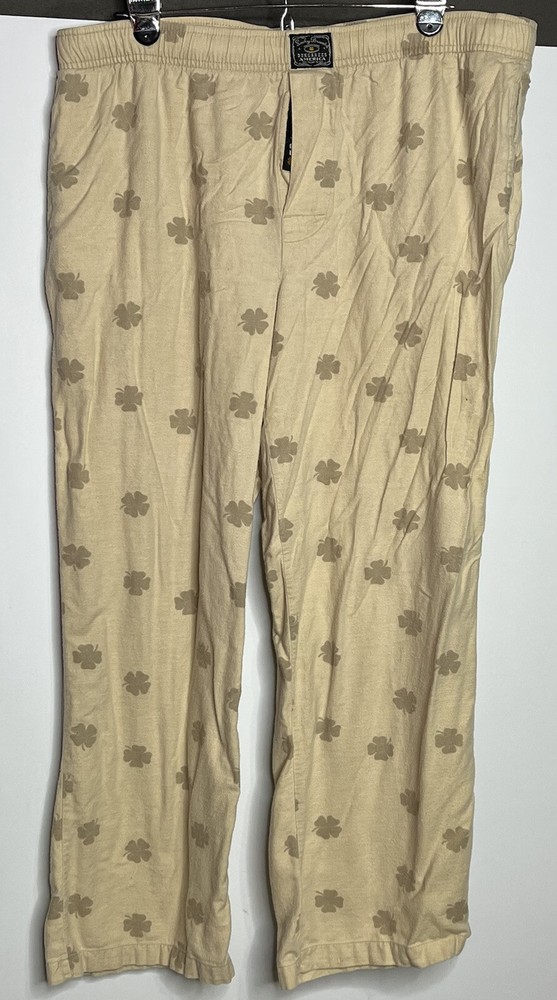 Lucky Brand Pajama Pant Womens M Four Leaf Clover Flannel Lounge Sleep Good Luck