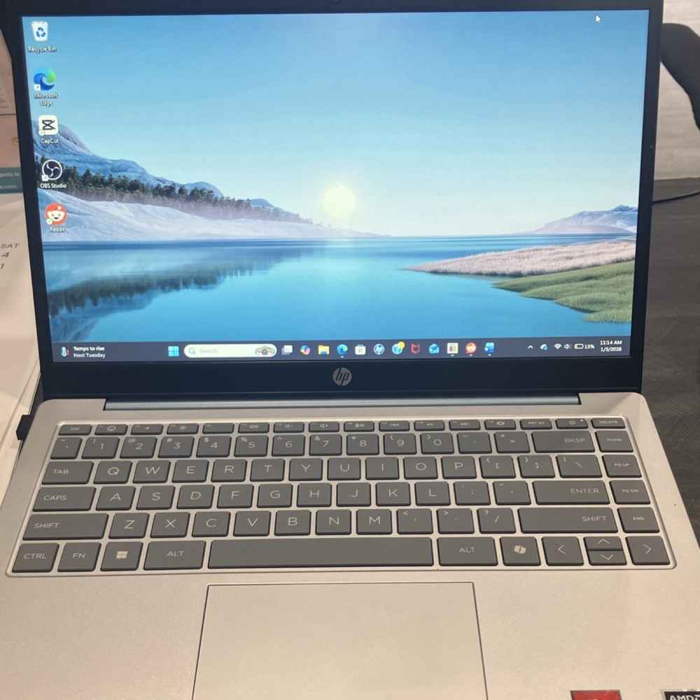 HP Notebook Laptop AMD Ryzen 5 14in Silver Windows 11 Webcam Wi-Fi Bluetooth