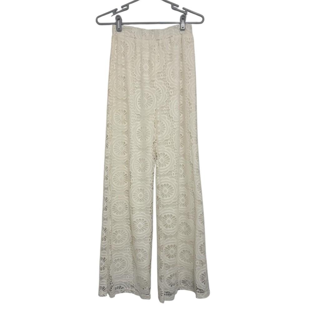 NEW Karlie Lace Wide Leg Pants Small Boho Bohemian Cottage Country Deadstock Y2K