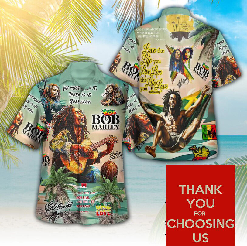 Bob Marley 3D Hawaiian Shirt - Unisex Tropical Reggee Style in All Sizes for Men and Women