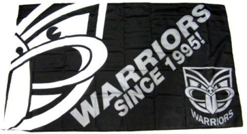 70053 NEW ZEALAND WARRIORS NRL LARGE SUPPORTER FLAG 90CM X 150CM.