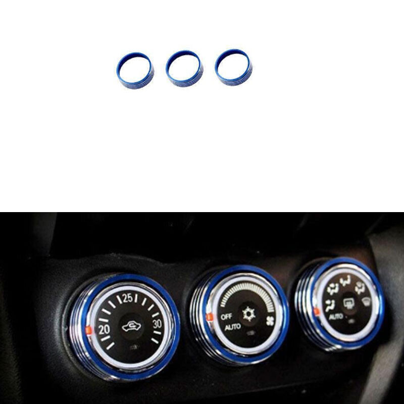 Blue Alloy Console AC Switch Knob Ring For Mitsubishi Outlander Sport 2011-2024