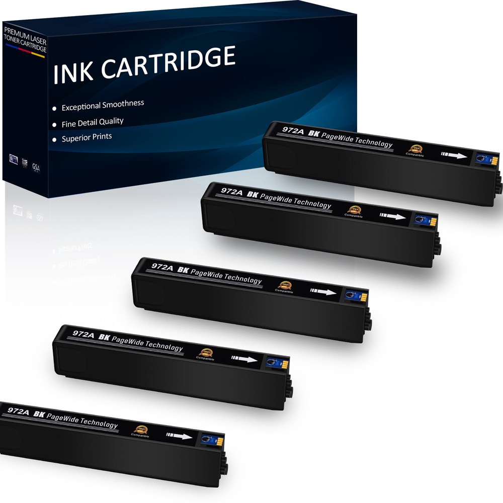 5PK 972A Ink Cartridge For HP PageWide 377dw Pro 552dw 477dn 477dw, High Yield