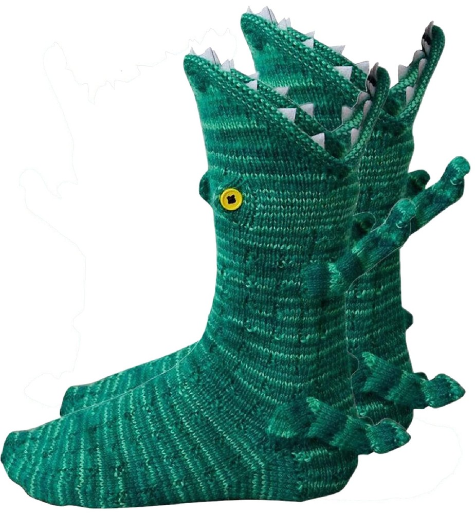 Knit Crocodile Socks Funny Socks Gifts Novelty 3D Animal Socks Christmas Stoc...