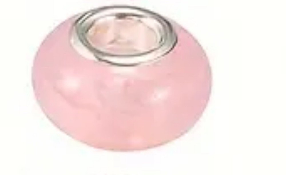 Pastel Pink Pandora-Style Alloy Spacer Mother's Day Charm Bead