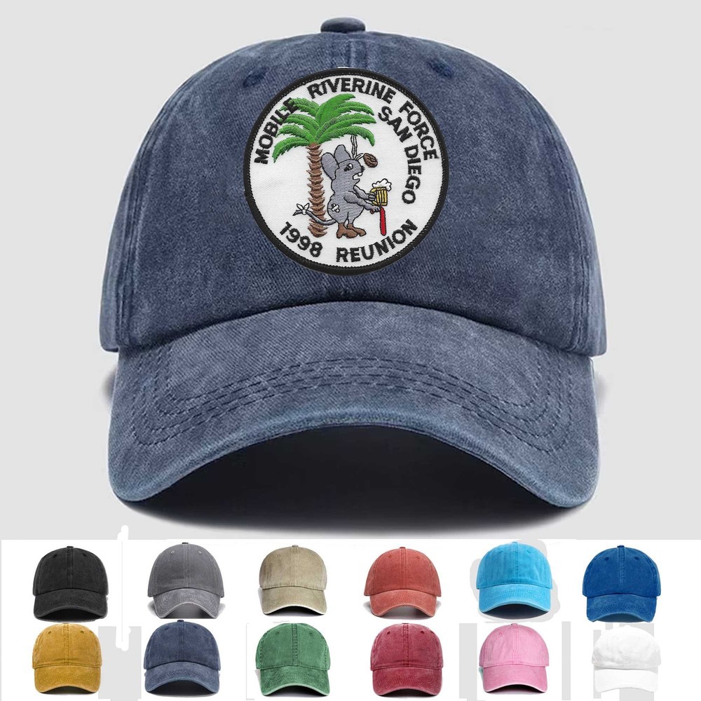 Custom Embroidered Hat Mobile Riverine Force San Diego, Veteran Cap, Gift Idea
