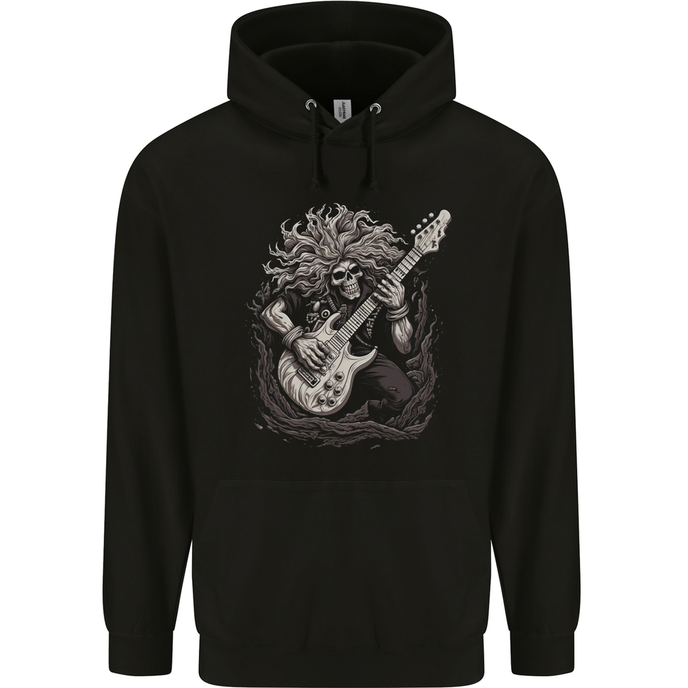 Heavy Metal Rock Skull Guitar Music 2 Mens 80% Cotton Hoodie