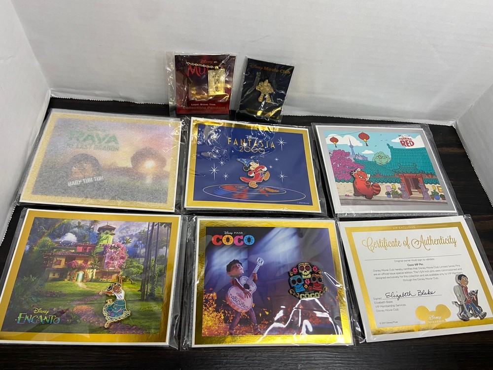 Authentic Disney Movie Club DMC / VIP Pins - Lot of 6 + Pendants MICKEY, COCO ++