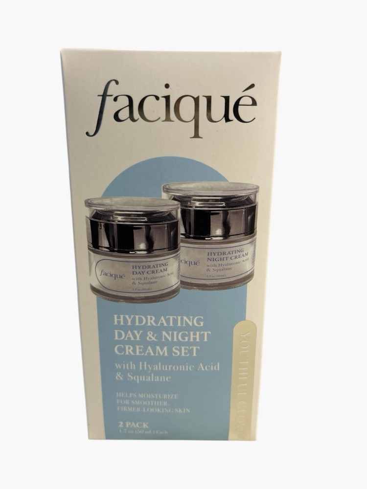 Facique Hydrating Day & Night Cream Set With Hyaluronic Acid & Squalane
