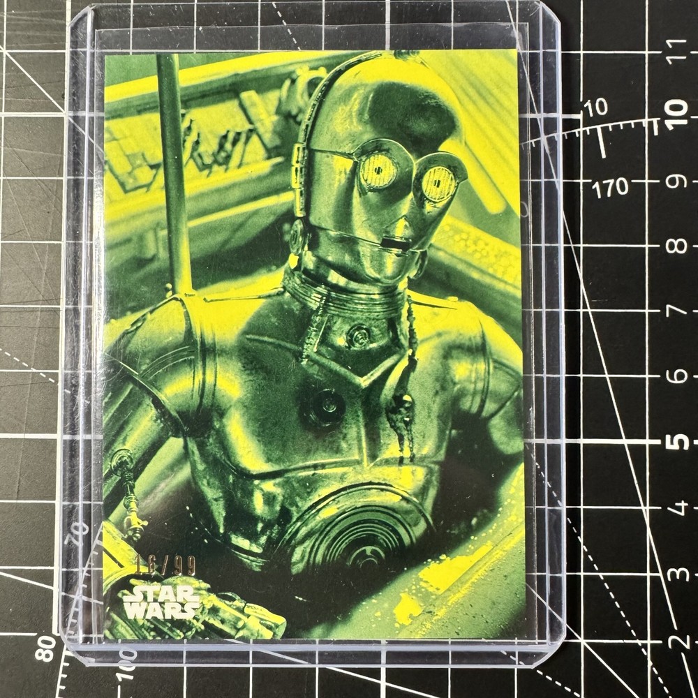 2018 Star Wars Topps Black White A New Hope Threepio's Coveted Oil Yellow #18/99