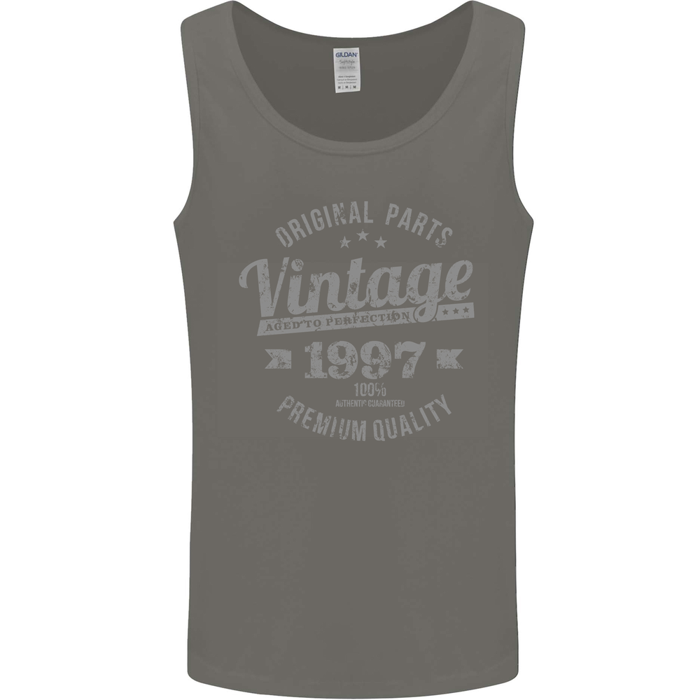 Vintage Year 28th Birthday 1997 Mens Vest Tank Top Charcoal