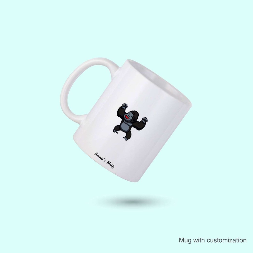Cute Gorilla Coffee Mug Personalized Gorilla Friend Gift Cup  