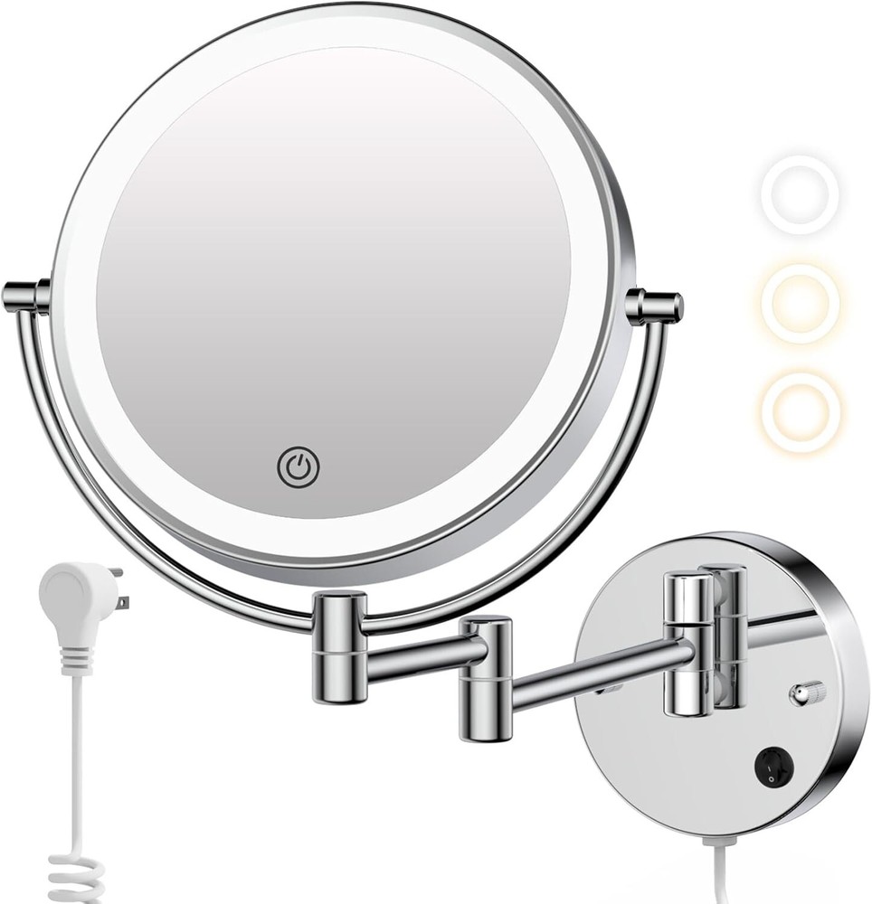 Wall Mounted Makeup Mirror with Lights, Magnifying 18.5
