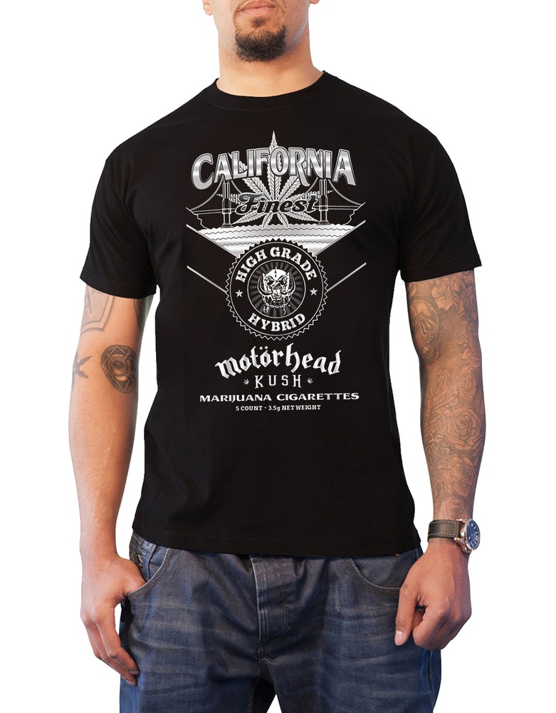 Official Motorhead Kush California Finest Logo Men's Black T-Shirt