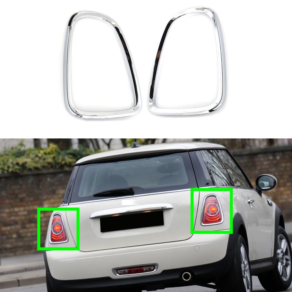 Chrome Pair Auto Tail Light Cover Trim For Mini Cooper R56 R57 R58 R59 2007-2013